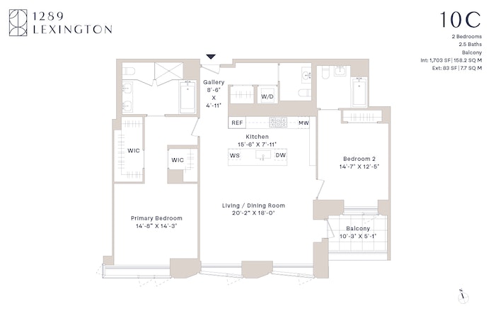 Floorplan for 1289 Lexington Avenue, 10C
