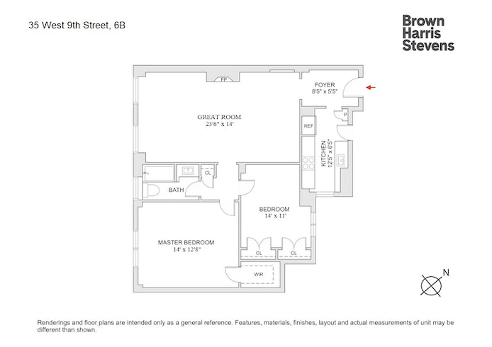 Floorplan for 35 West 9th Street, 6B