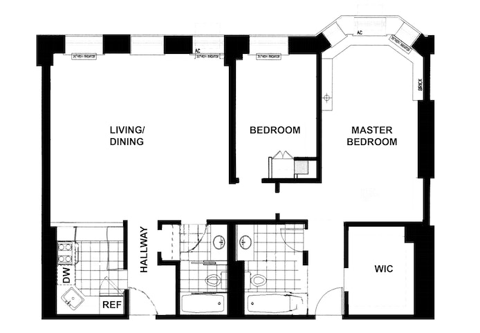 Floorplan for 101 West 81st Street, 506/507
