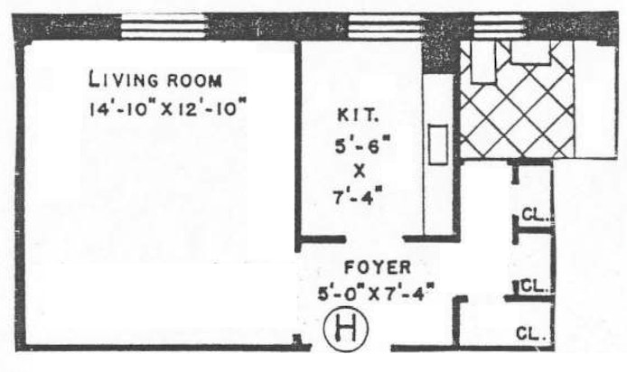 Floorplan for 1100 Madison Avenue, 9H