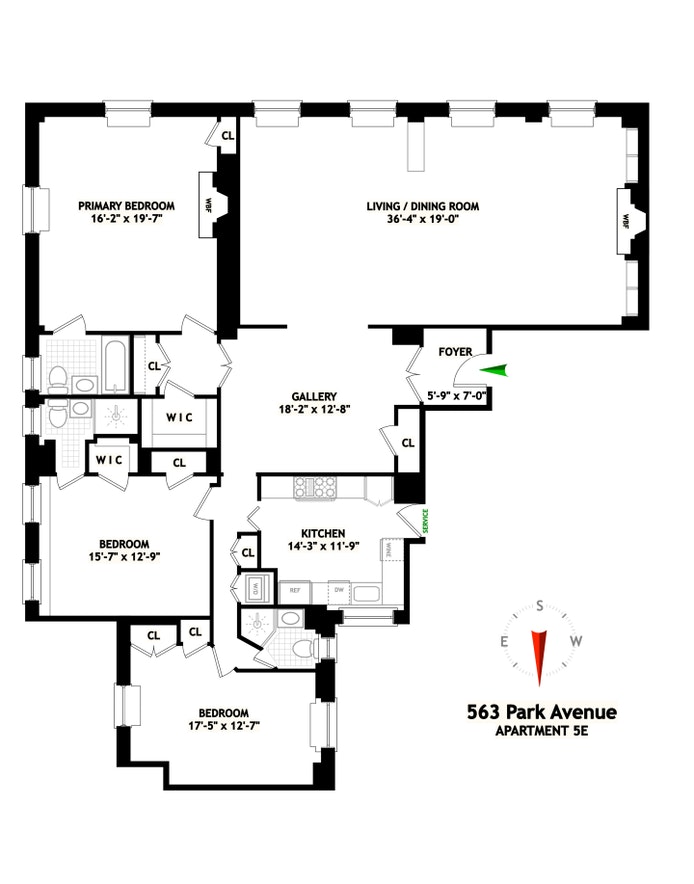 Floorplan for 563 Park Avenue, 5E