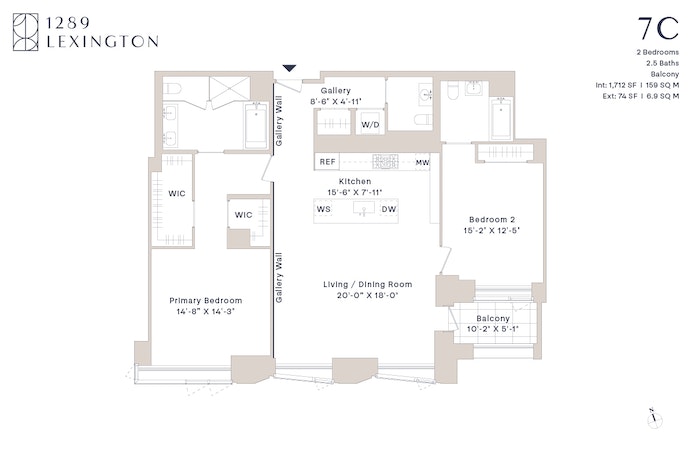 Floorplan for 1289 Lexington Avenue, 7C