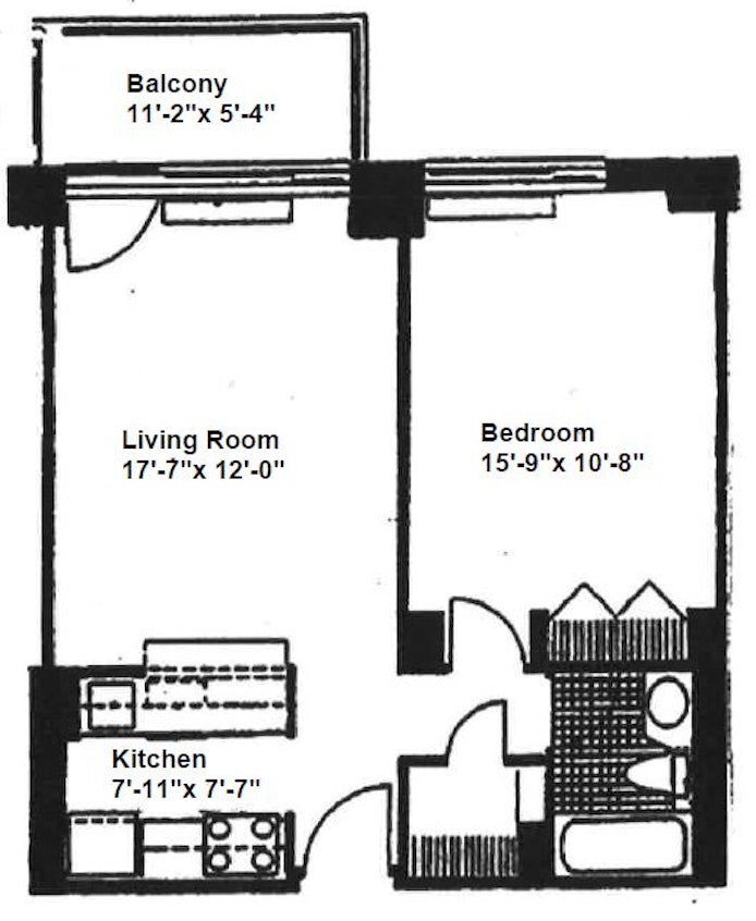 Floorplan for 270 West 17th Street, 14B