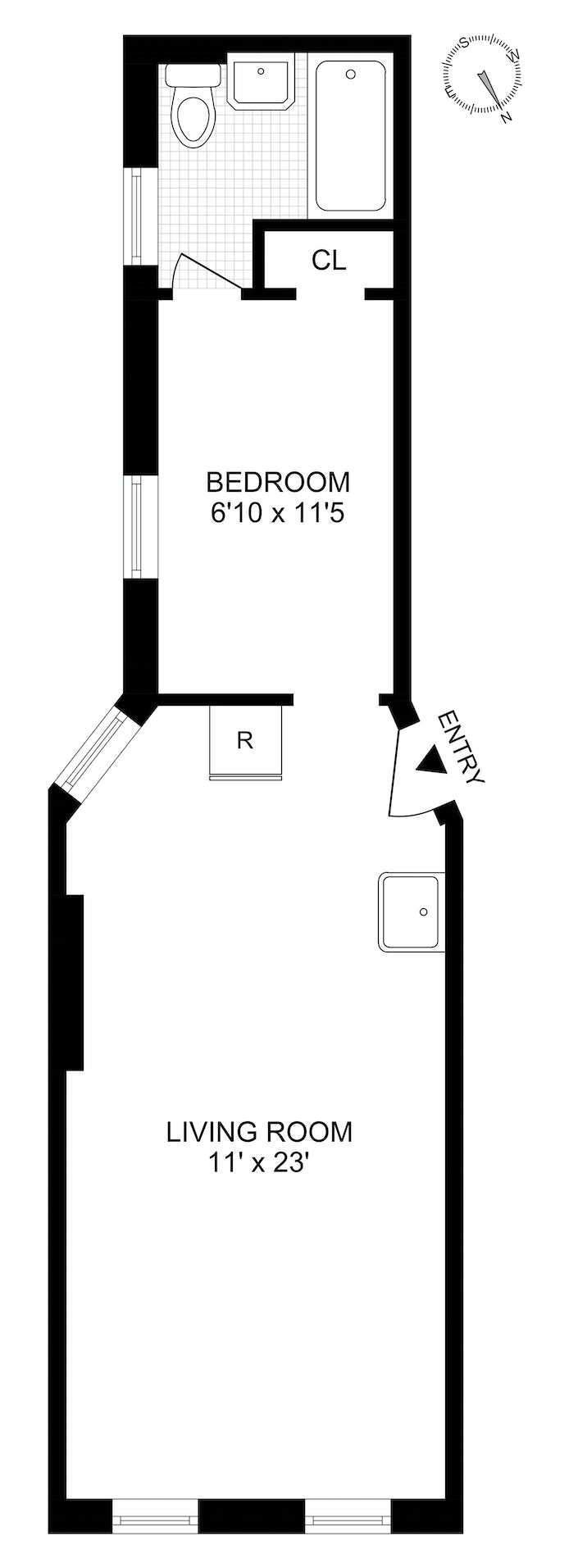 Floorplan for 54 East 1st Street, 3C