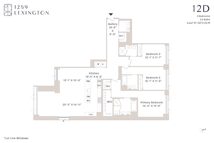 Floorplan for 1289 Lexington Avenue, 12D