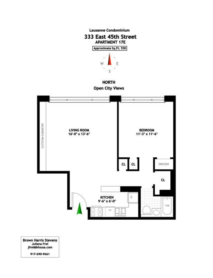 Floorplan for 333 East 45th Street, 17E