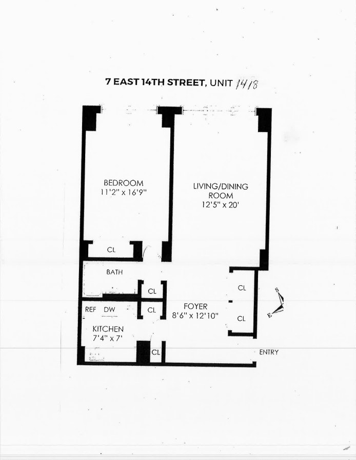 Floorplan for 7 East 14th Street, 1418