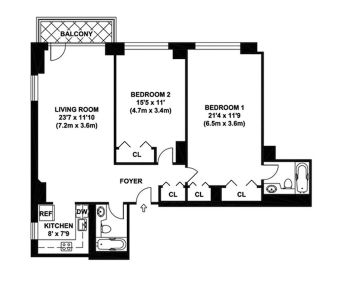 Floorplan for 236 East 47th Street, 36A