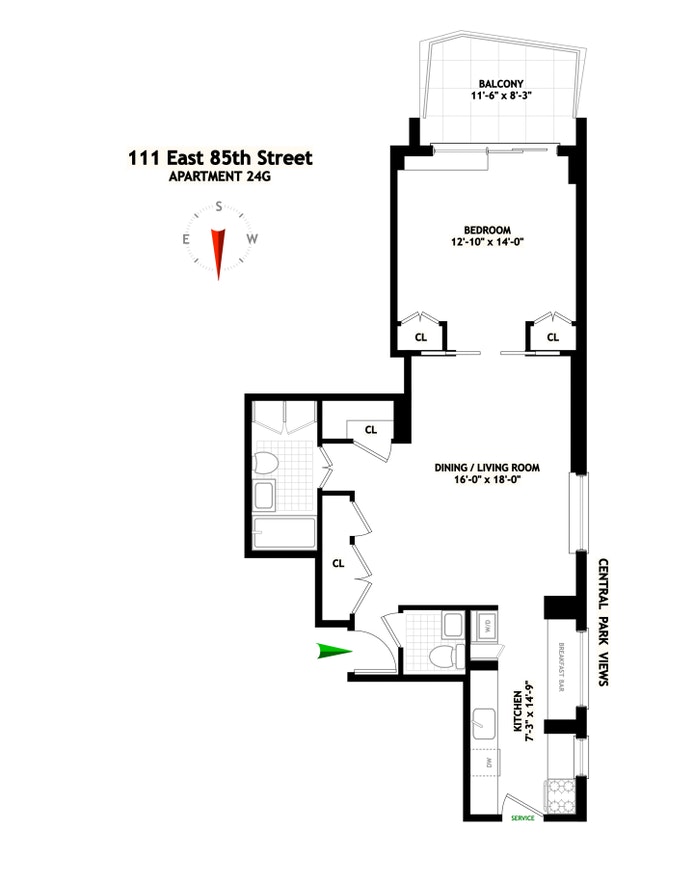Floorplan for 111 East 85th Street, 24G
