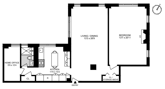 Floorplan for 545 West 111th Street, 4K