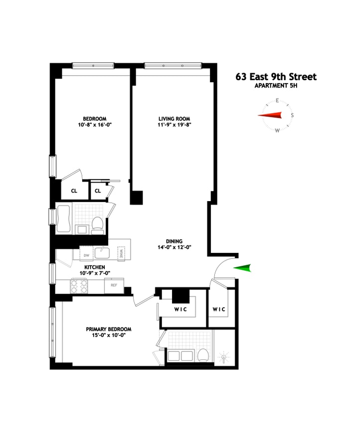 Floorplan for 63 East 9th Street, 5H
