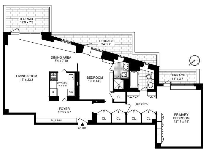 Floorplan for 1 Gracie Terrace, 17B