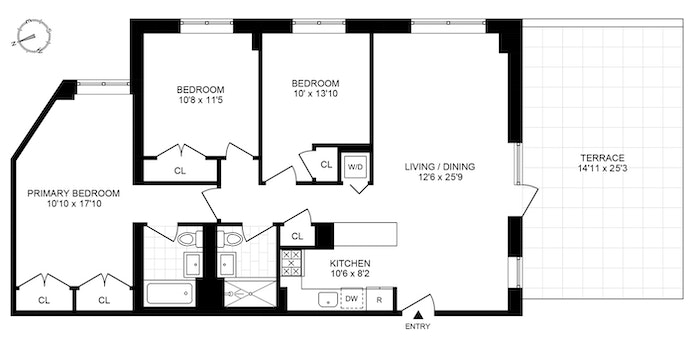 Floorplan for 736 West 187th Street, PH3