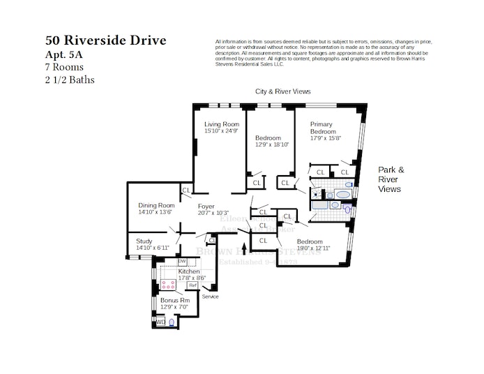 Floorplan for 50 Riverside Drive, 5A