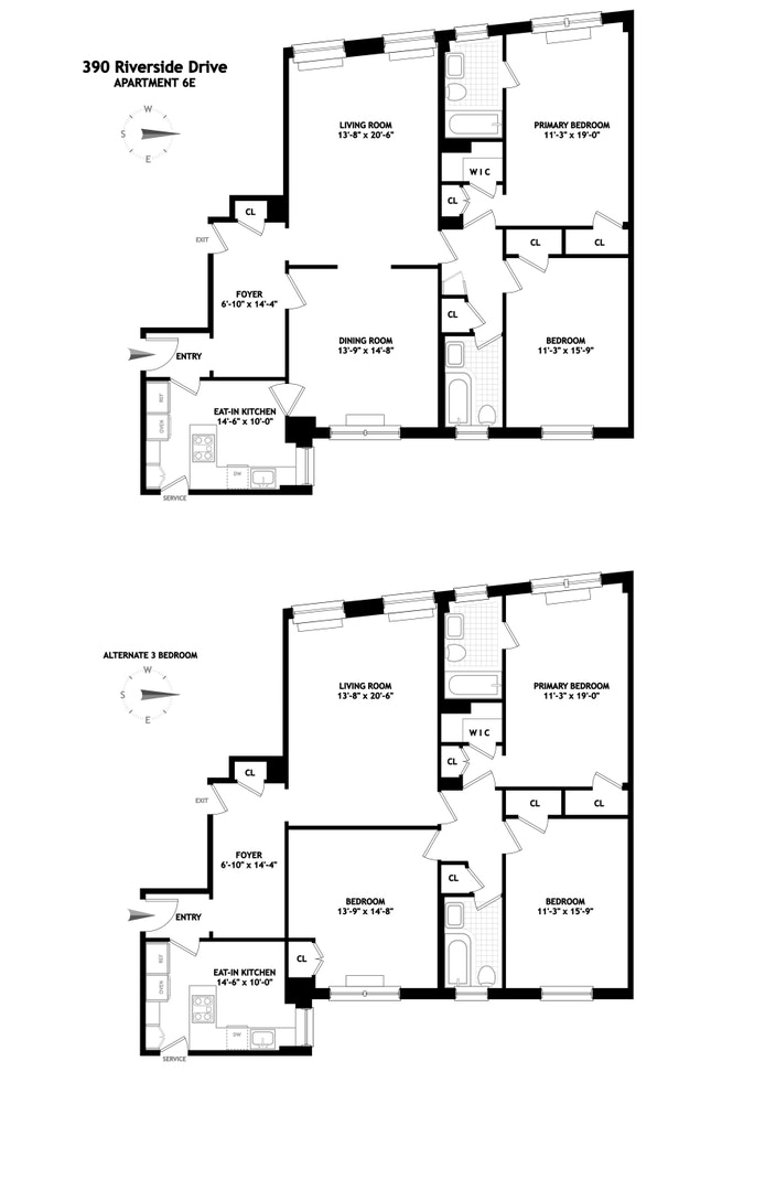 Floorplan for 390 Riverside Drive, 6E