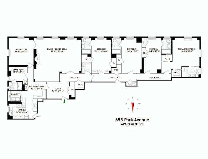 Floorplan for 655 Park Avenue, 7E