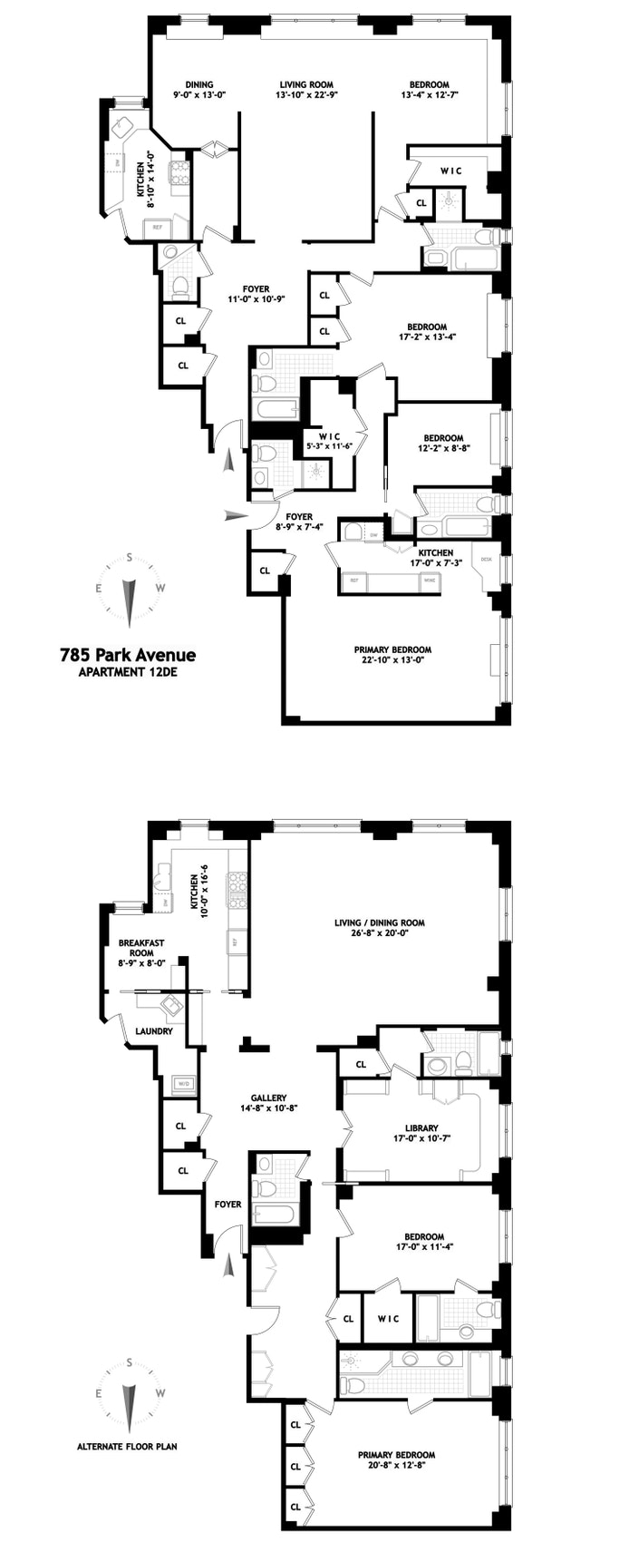 Floorplan for 785 Park Avenue, 12DE
