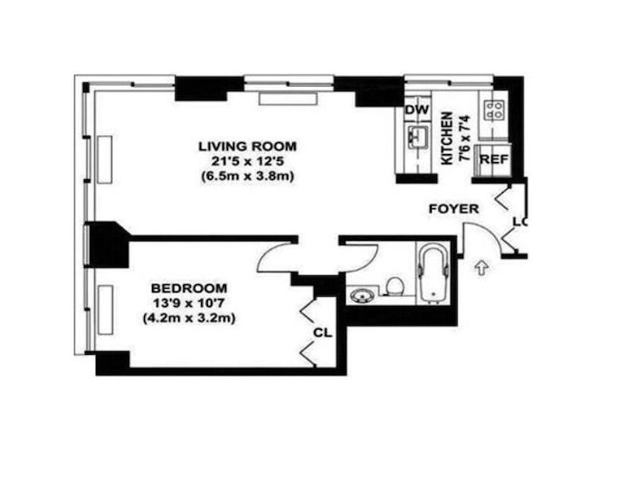 Floorplan for 300 East 85th Street, 1501