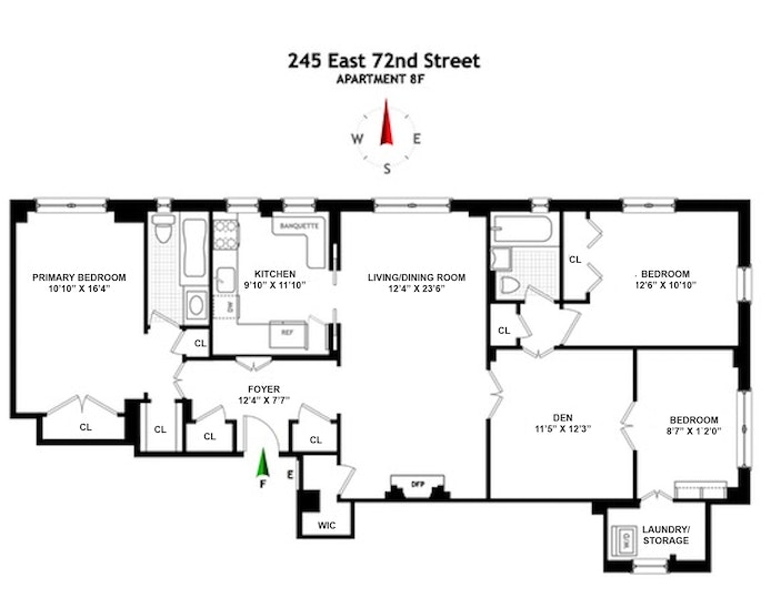 Floorplan for 245 East 72nd Street, 8F