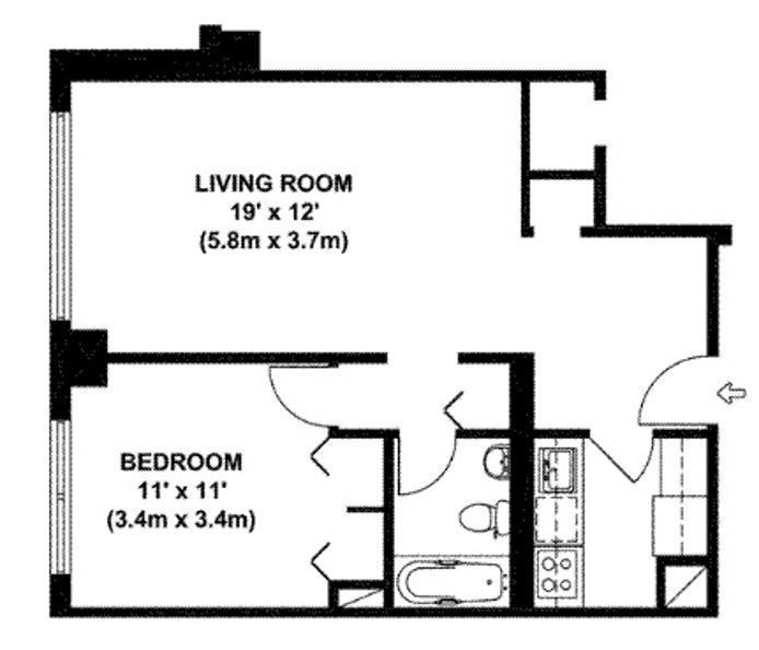 Floorplan for 301 East 87th Street, 17B