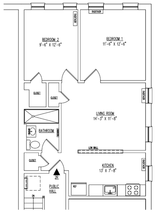 Floorplan for 2325 64th Street, 2R