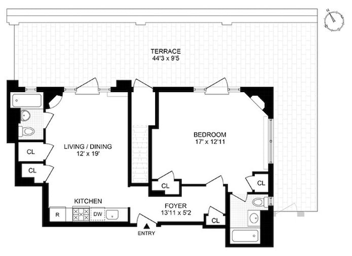 Floorplan for 440 West 34th Street, 17AB