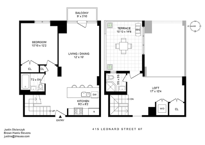 Floorplan for 415 Leonard Street, PH6F