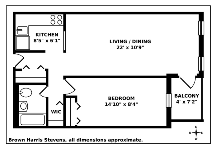 Floorplan for 315 West 55th Street, 6G