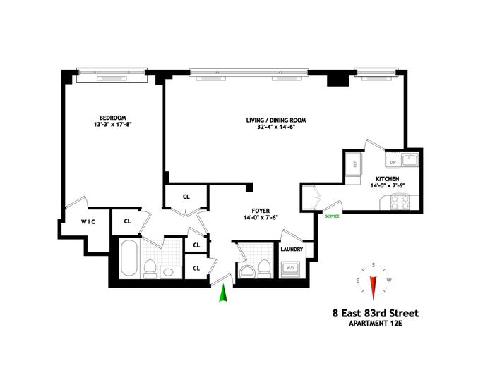 Floorplan for 8 East 83rd Street, 12E