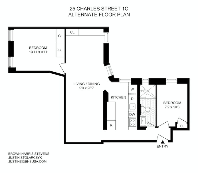 Floorplan for 25 Charles Street, 1C