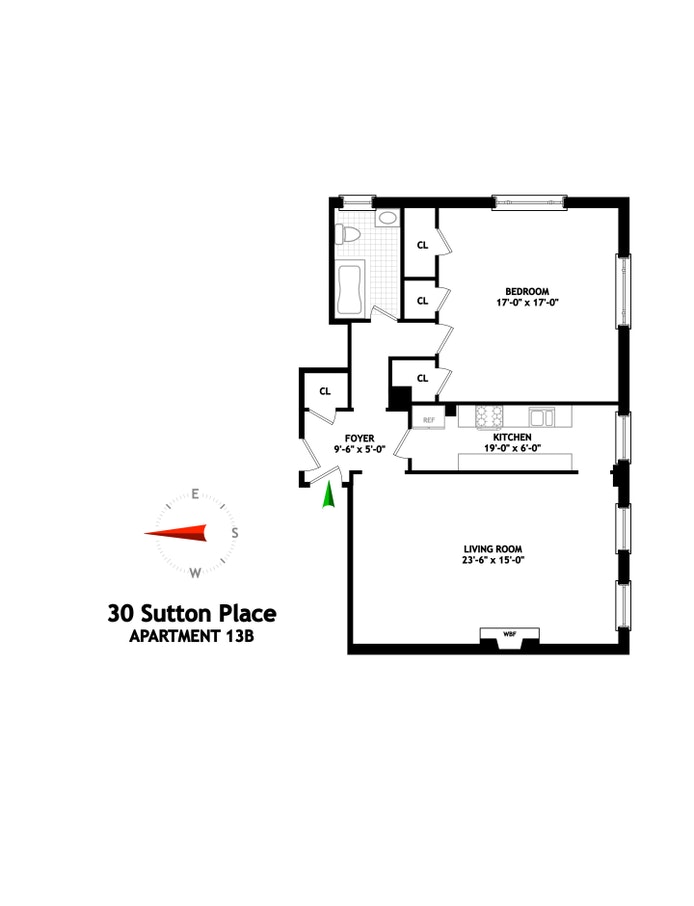 Floorplan for 30 Sutton Place, 13B