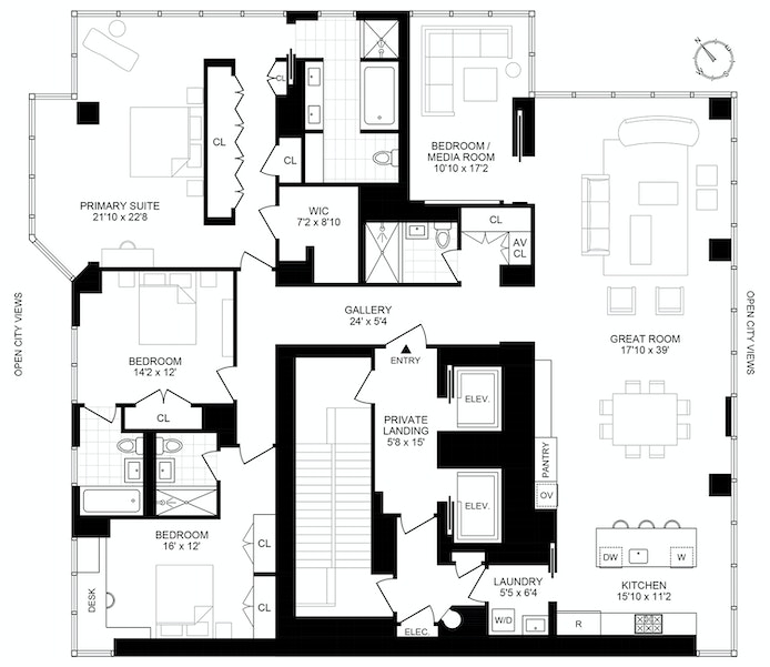 Floorplan for 1355 First Avenue, 17