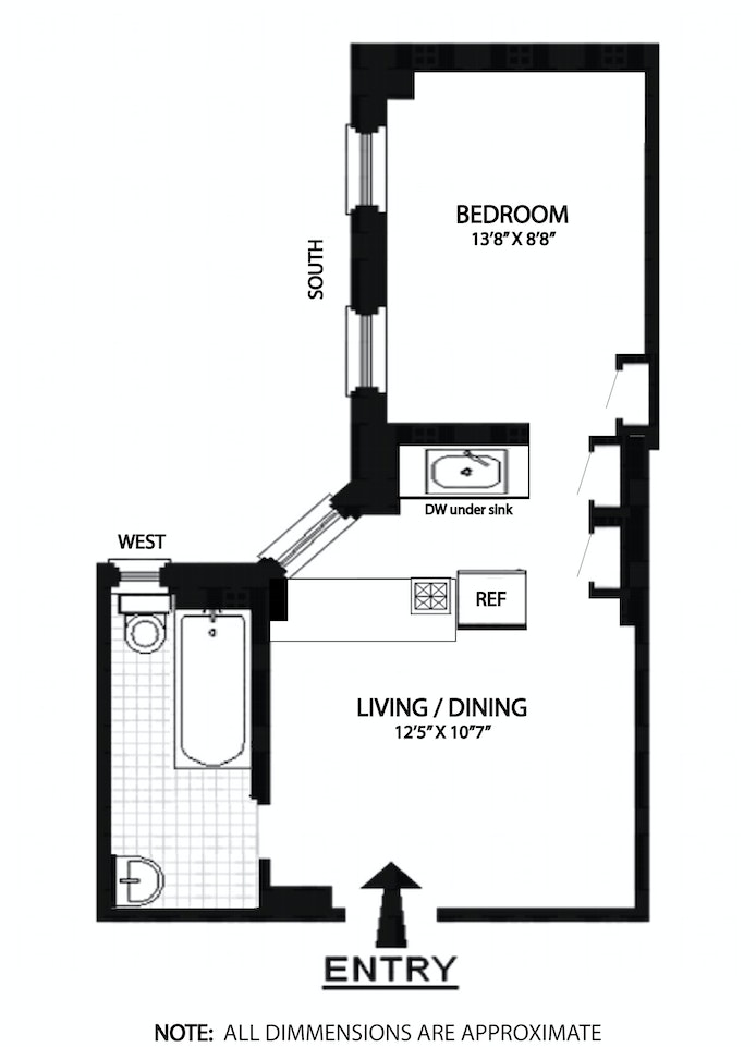 Floorplan for 140 West 71st Street, 7B