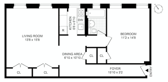 Floorplan for 111 West 94th Street, 5A