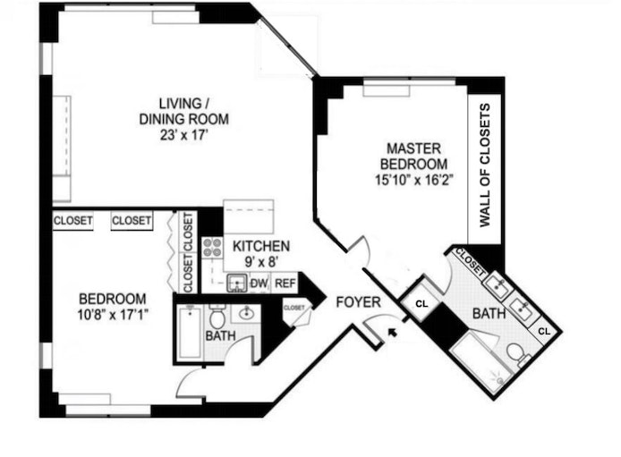 Floorplan for 303 East 43rd Street, 19A