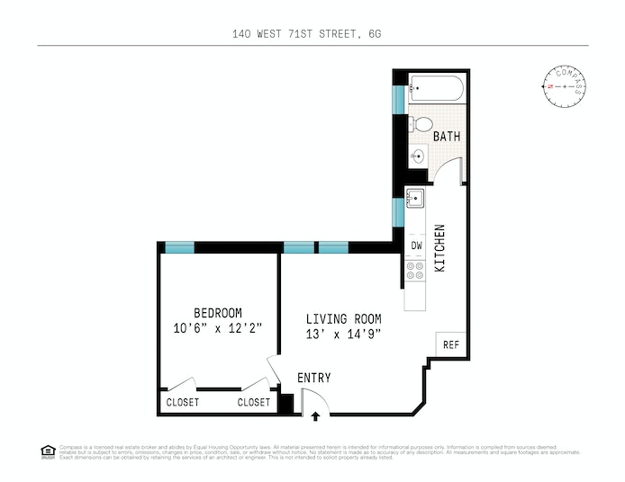 Floorplan for 140 West 71st Street, 6G