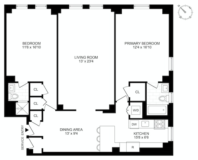 Floorplan for 315 Riverside Drive, 1B