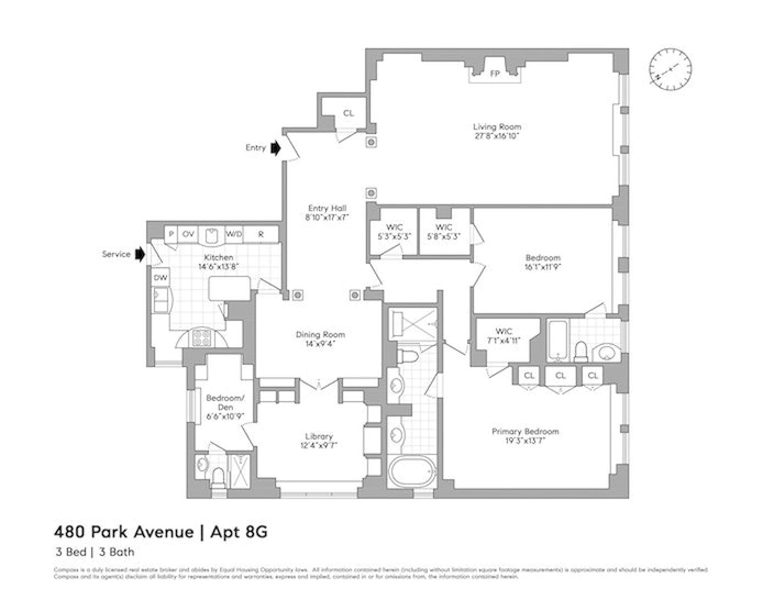 Floorplan for 480 Park Avenue, 8G