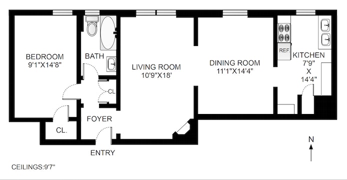 Floorplan for 611 West 156th Street, 45