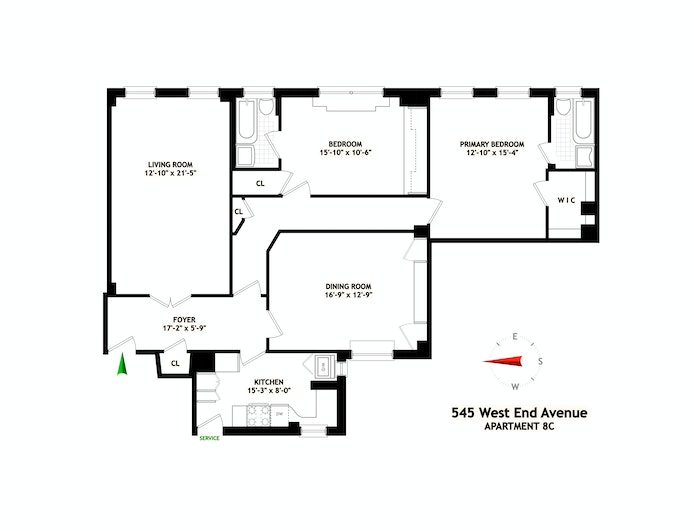 Floorplan for 545 West End Avenue, 8C