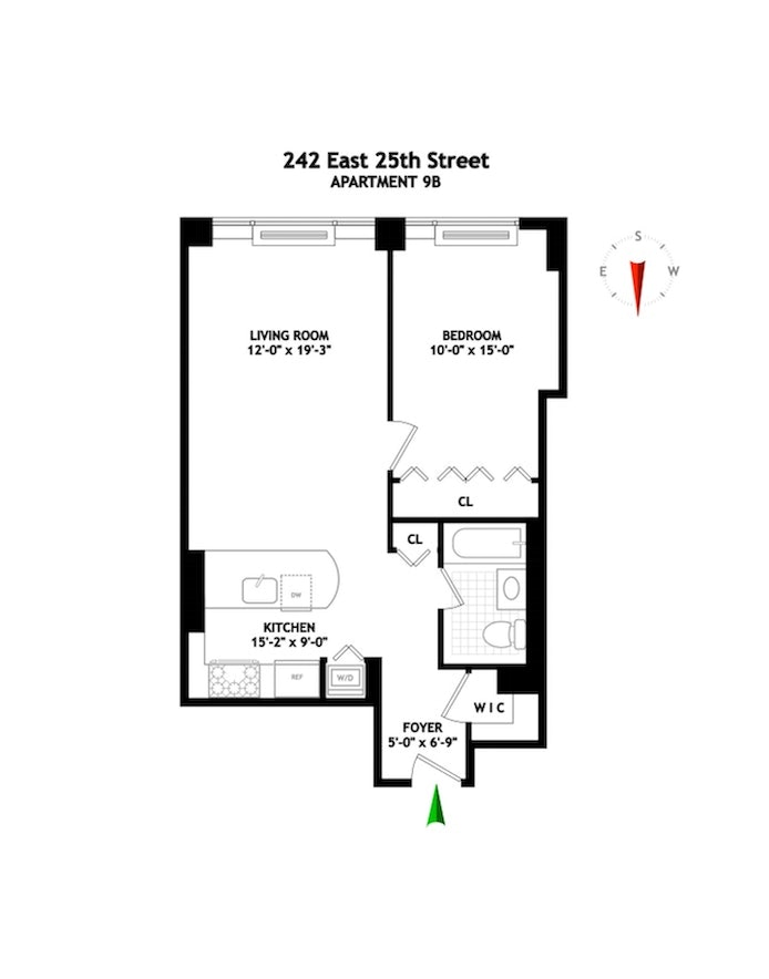 Floorplan for 242 East 25th Street, 9B
