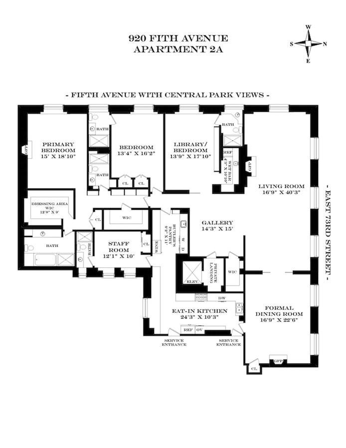 Floorplan for 920 Fifth Avenue, 2A