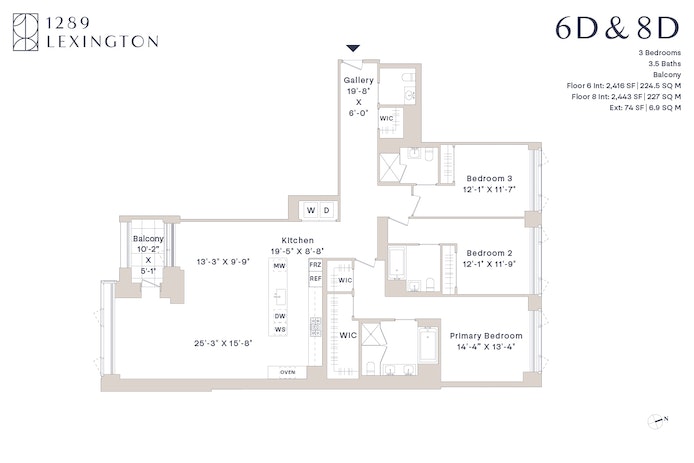 Floorplan for 1289 Lexington Avenue, 6D
