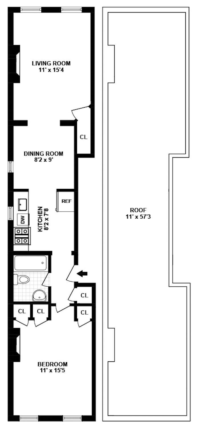 Floorplan for 454 11th Street, 4R