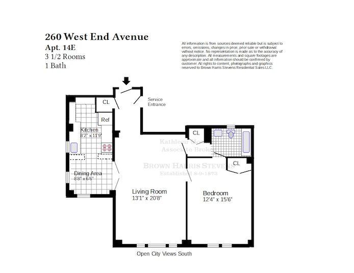 Floorplan for 260 West End Avenue, 14E