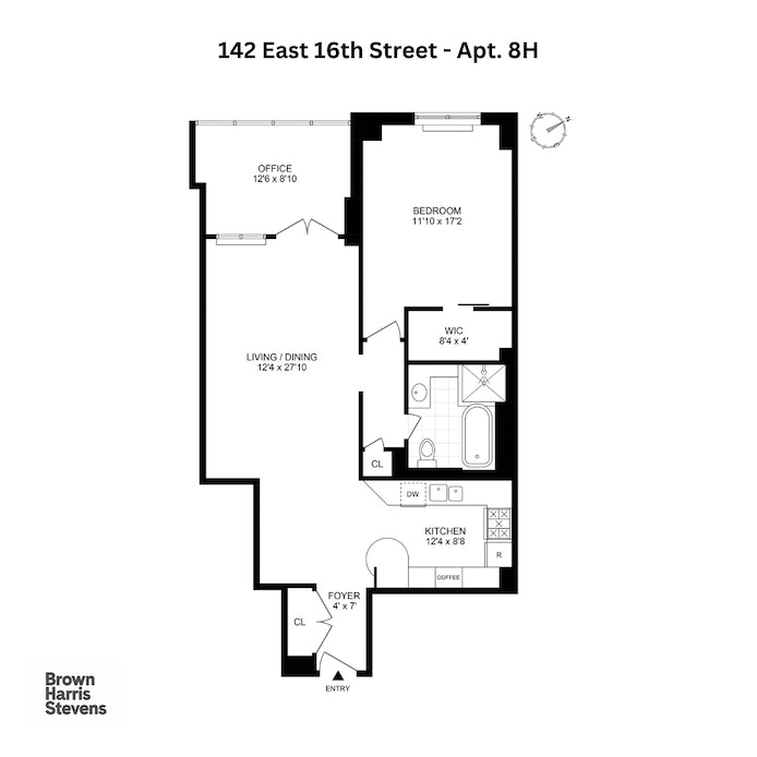 Floorplan for 142 East 16th Street, 8H