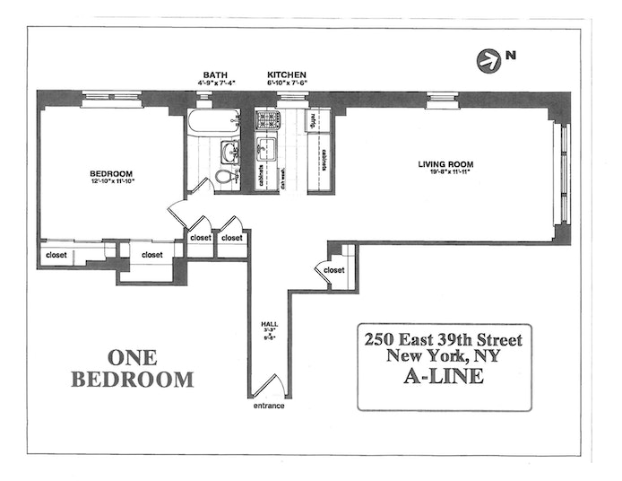 Floorplan for 250 East 39th Street, 7A
