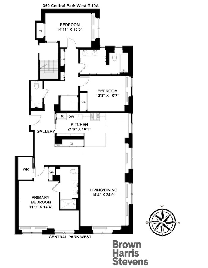 Floorplan for 360 Central Park West, 10A