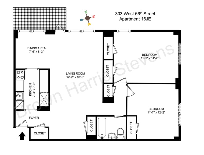 Floorplan for 303 West 66th Street, 16JE