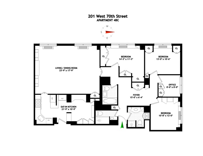 Floorplan for 201 West 70th Street, 4BC